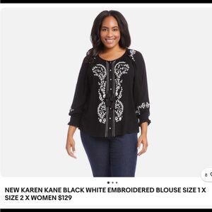Karen Kane Boxy Embellished 3/4 Sleeve Blouse